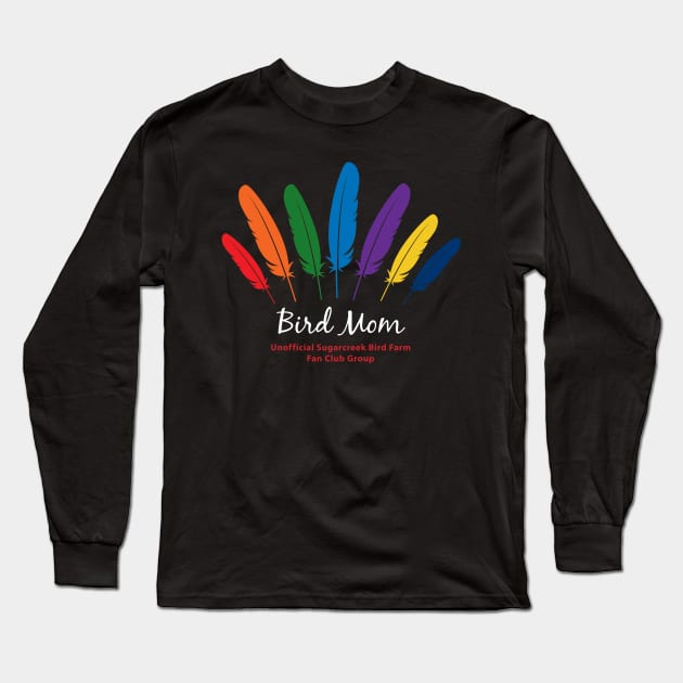 Bird Mom - white type Long Sleeve T-Shirt by Just Winging It Designs